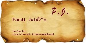 Pardi Jolán névjegykártya