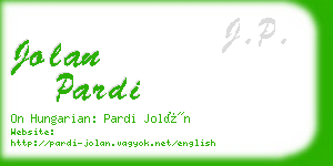 jolan pardi business card